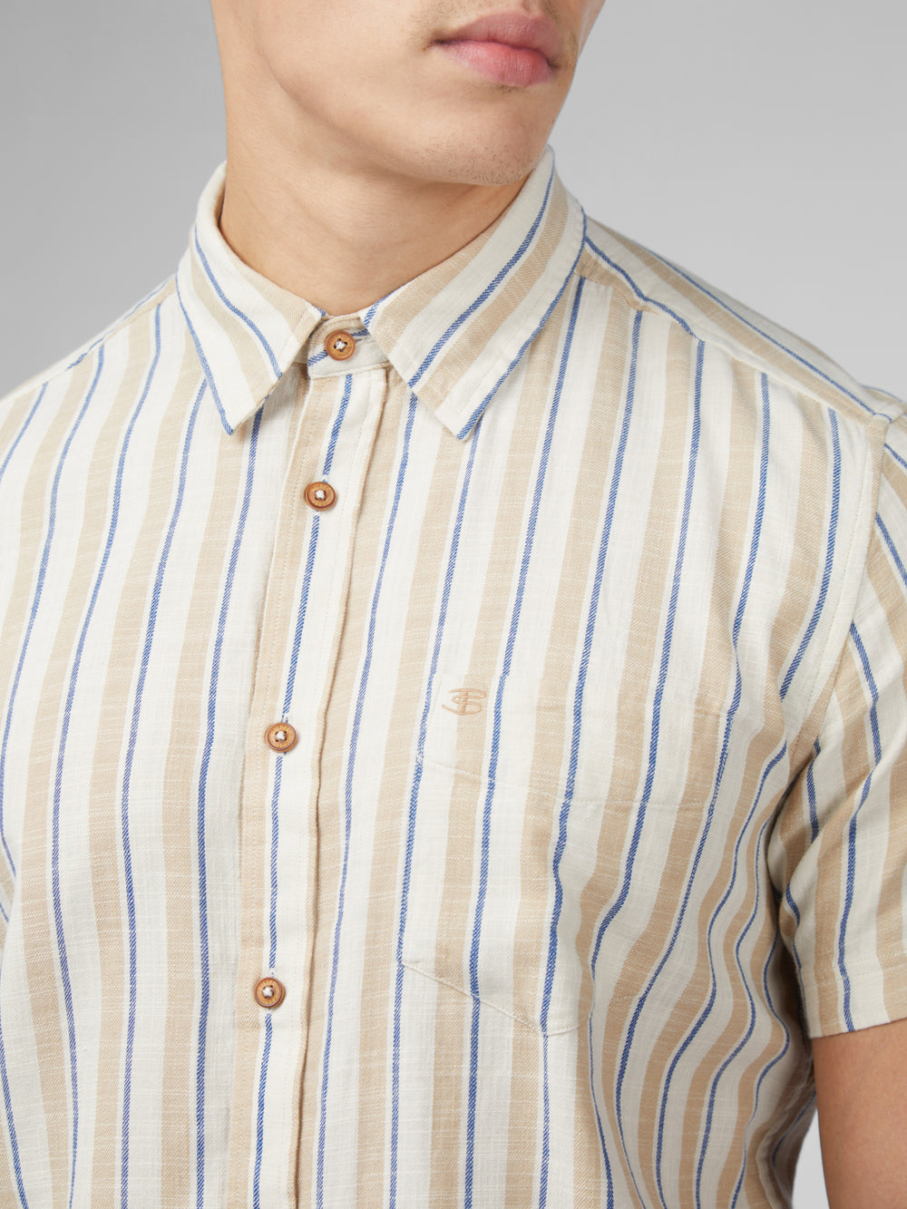 Camisas Ben Sherman Signature Mod Stripe Blancos | 3857DTCGI