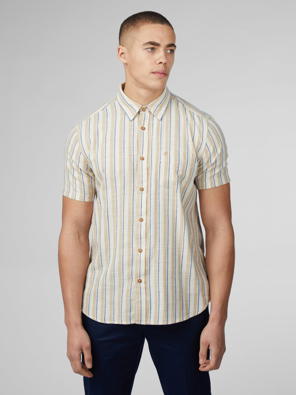 Camisas Ben Sherman Signature Mod Stripe Blancos | 3857DTCGI