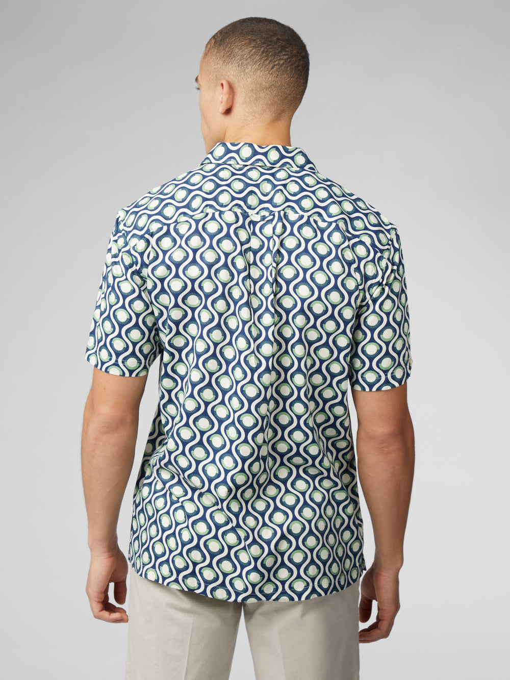 Camisas Ben Sherman Signature Retro Geo Verdes | 5397FQLMZ