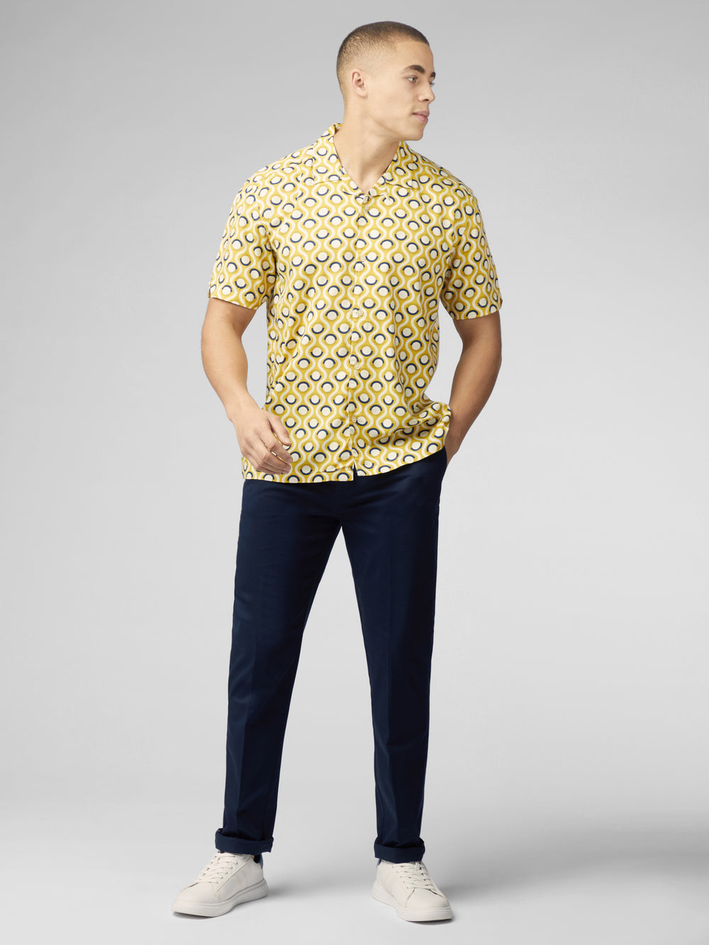 Camisas Ben Sherman Signature Retro Geo Amarillos | 2198PNGBF