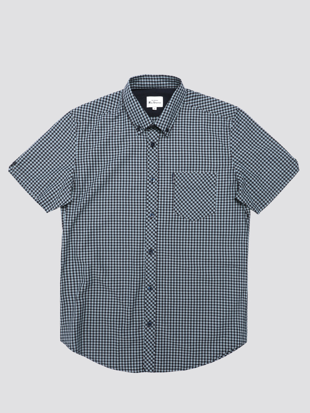 Camisas Ben Sherman Signature Short Sleeve Gingham Azules | 2483MHQAO