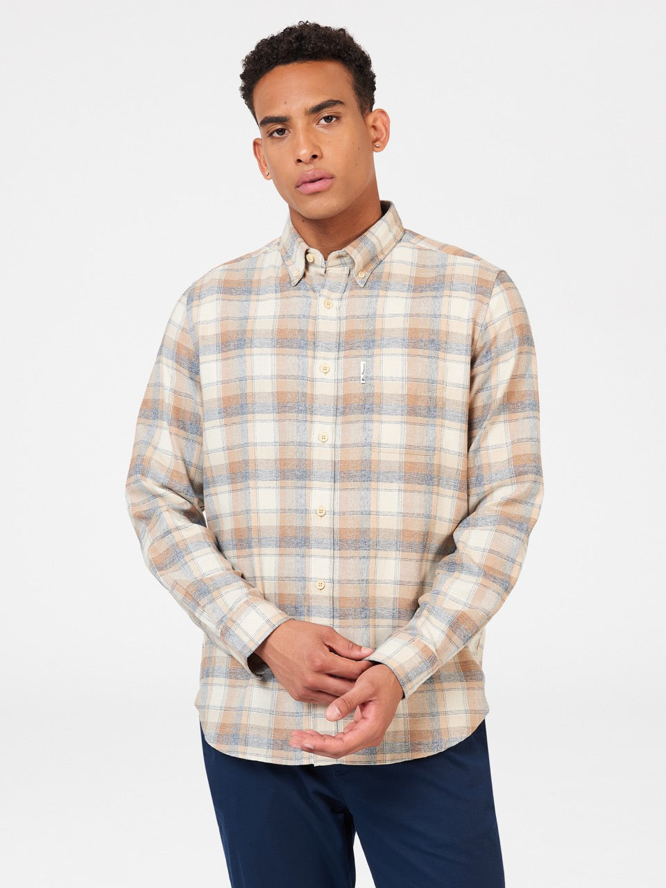 Camisas Ben Sherman Twisted Yarn Check Marrom | 2460YQZAS