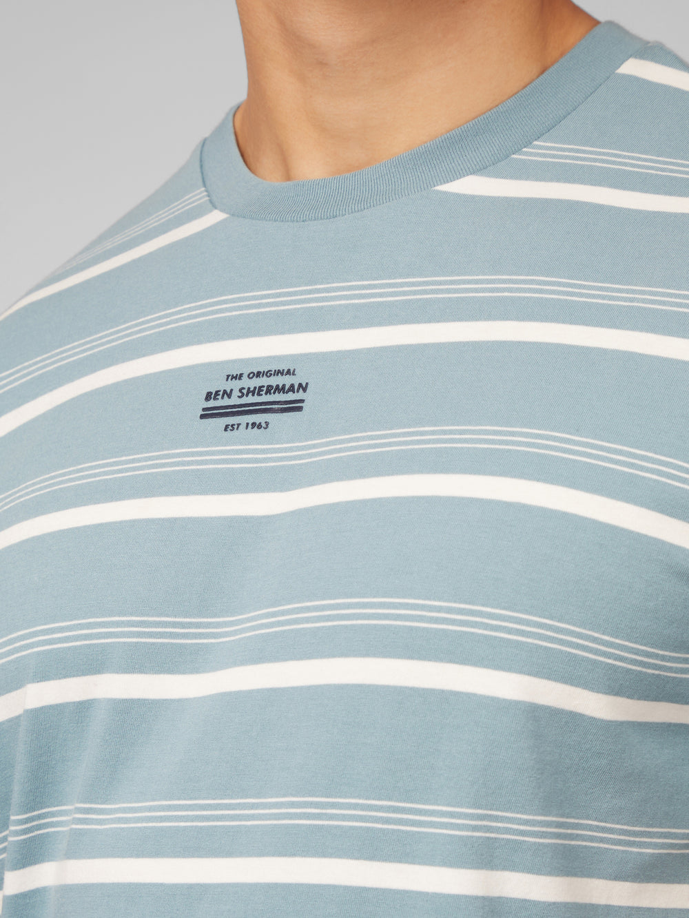 Camiseta Ben Sherman Fine Stripe Azules | 9821QPMXF