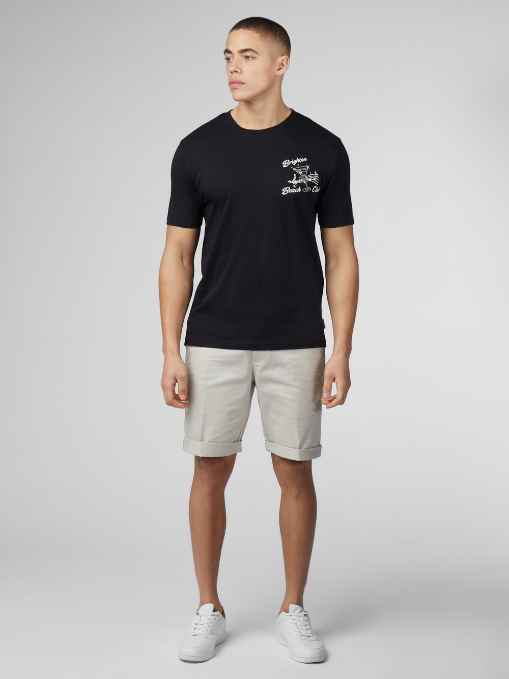 Camiseta Ben Sherman Signature Brighton Beach Club Negros | 6540LCNXZ