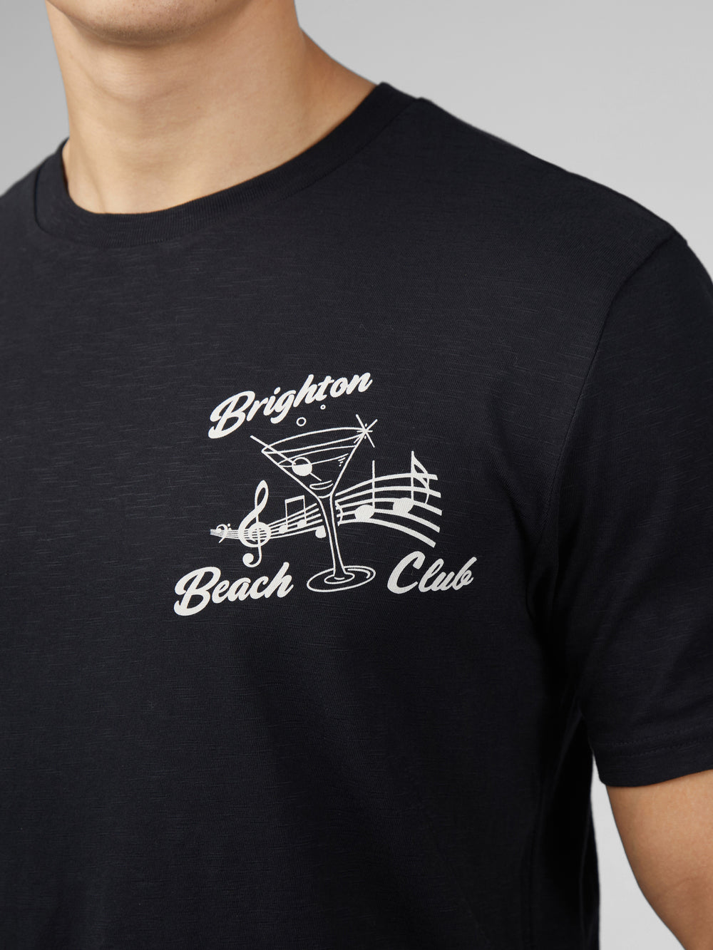 Camiseta Ben Sherman Signature Brighton Beach Club Negros | 6540LCNXZ