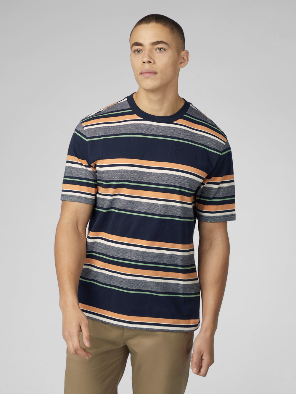 Camiseta Ben Sherman Signature Engineered Stripe Azul Marino | 2750GUONI