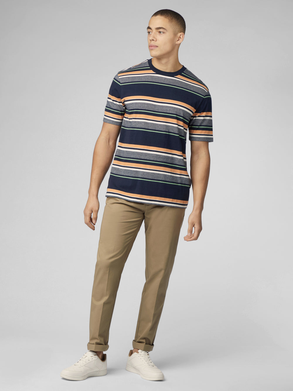 Camiseta Ben Sherman Signature Engineered Stripe Azul Marino | 2750GUONI