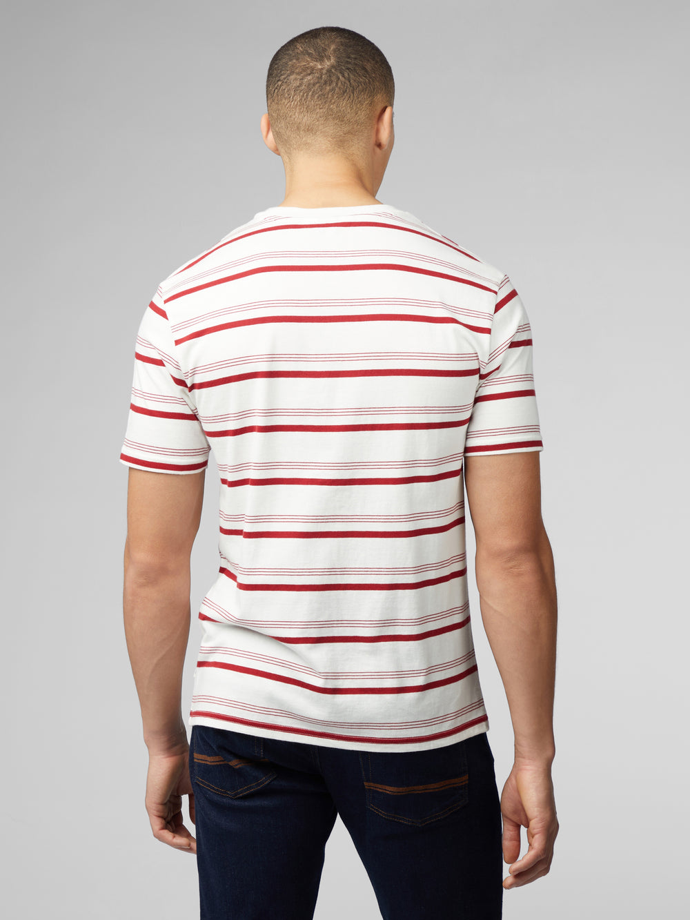 Camiseta Ben Sherman Signature Fine Stripe Blancos | 9234TAXUZ