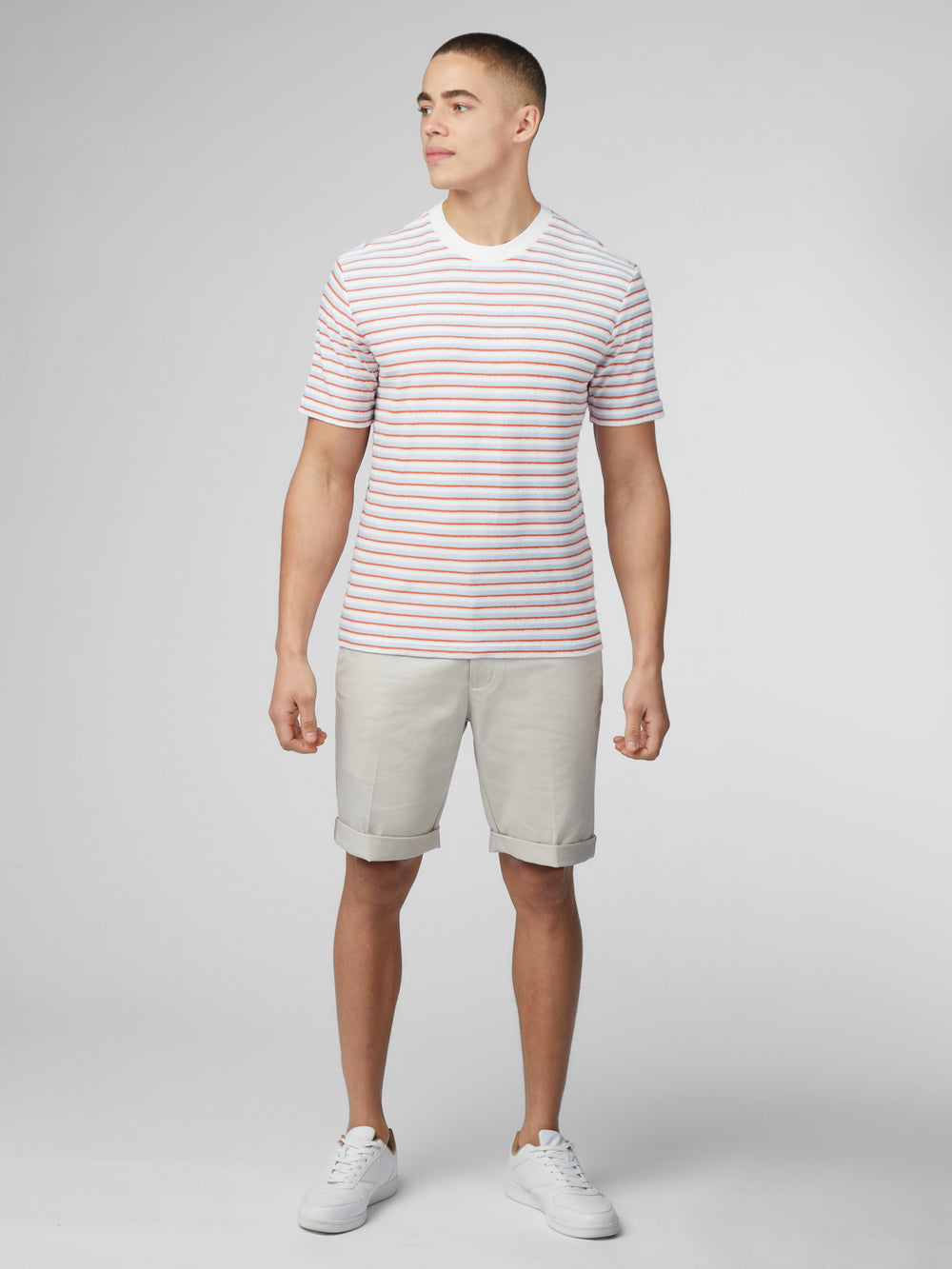 Camiseta Ben Sherman Signature Loopback Stripe Azules | 3721TZRKW