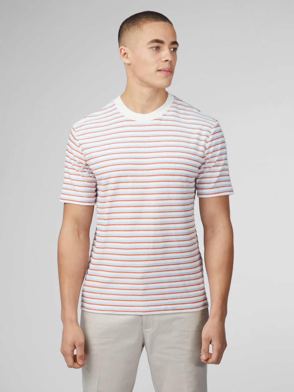 Camiseta Ben Sherman Signature Loopback Stripe Azules | 3721TZRKW