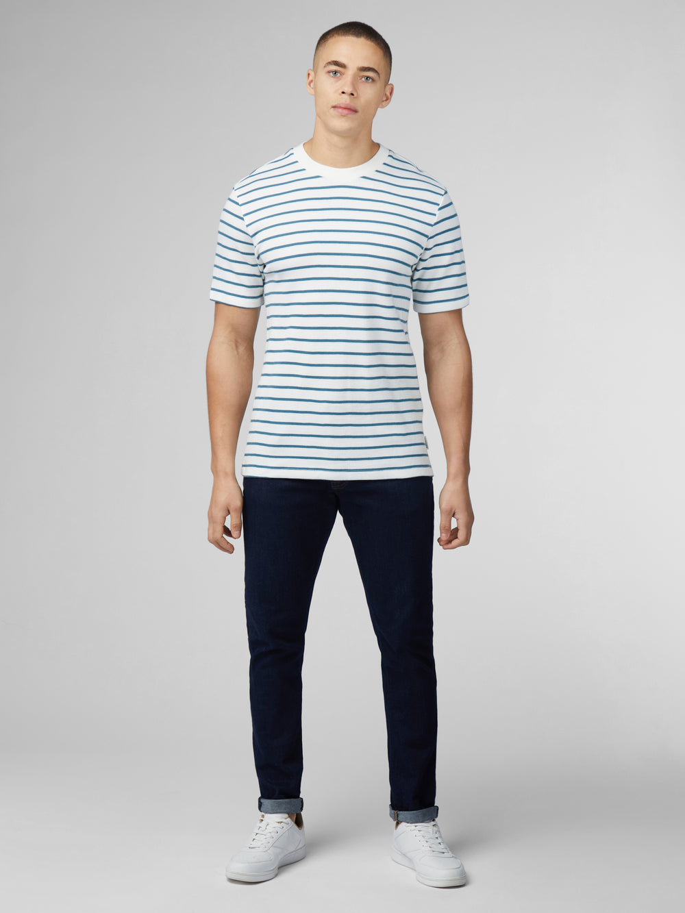 Camiseta Ben Sherman Signature Waffle Stripe Blancos | 8231JNOSQ