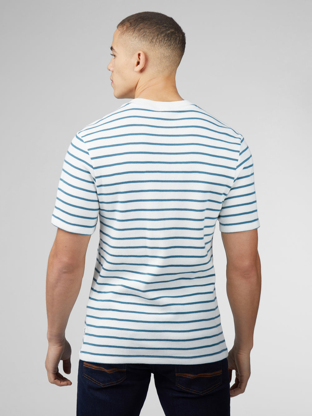 Camiseta Ben Sherman Signature Waffle Stripe Blancos | 8231JNOSQ