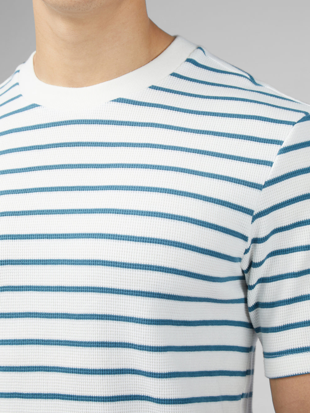 Camiseta Ben Sherman Signature Waffle Stripe Blancos | 8231JNOSQ