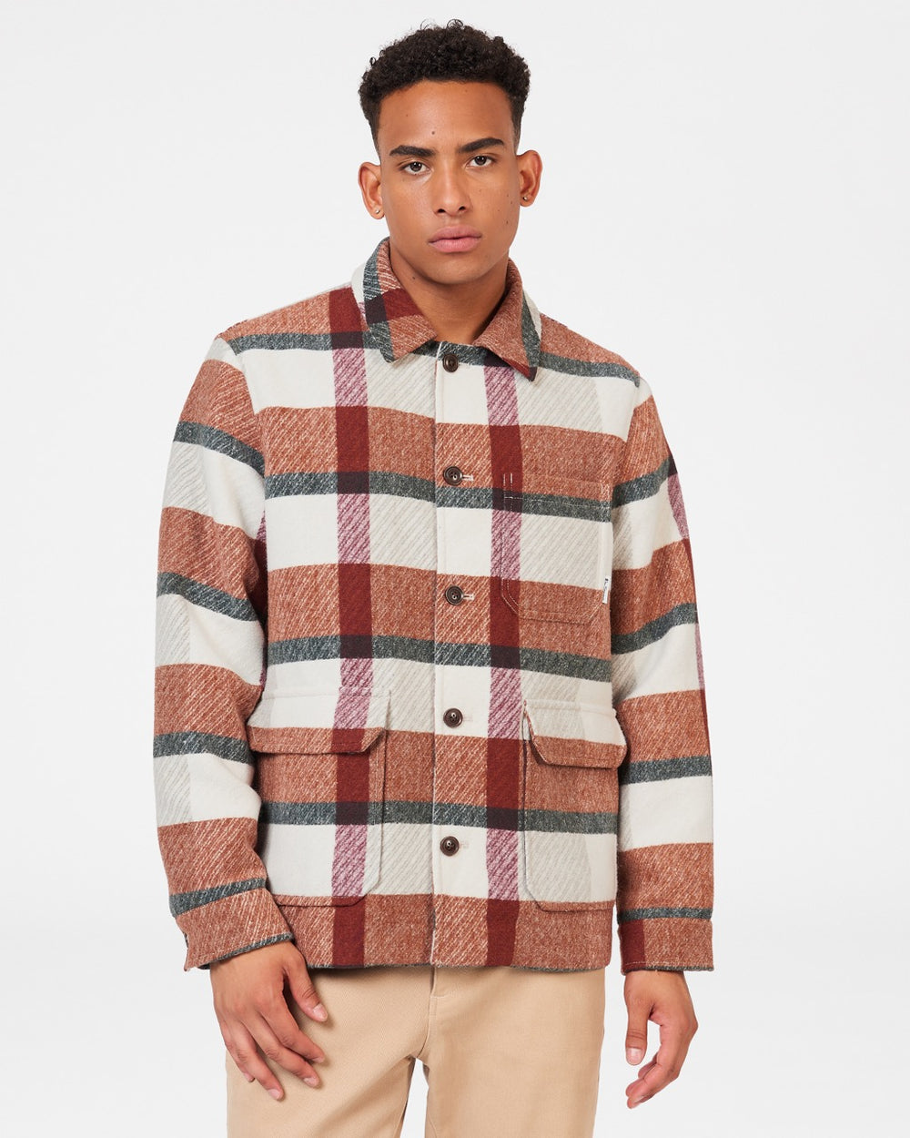 Chamarras Ben Sherman Plaid Naranjas | 2136WKUAN