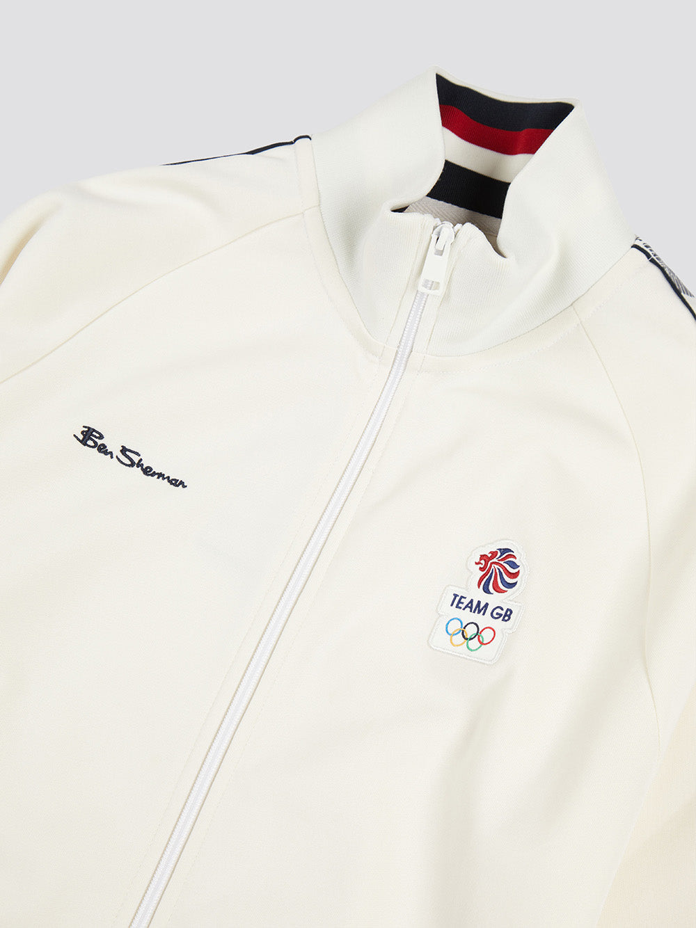 Chamarras Ben Sherman Team GB Taped Track Top Blancos | 8436WAYNV