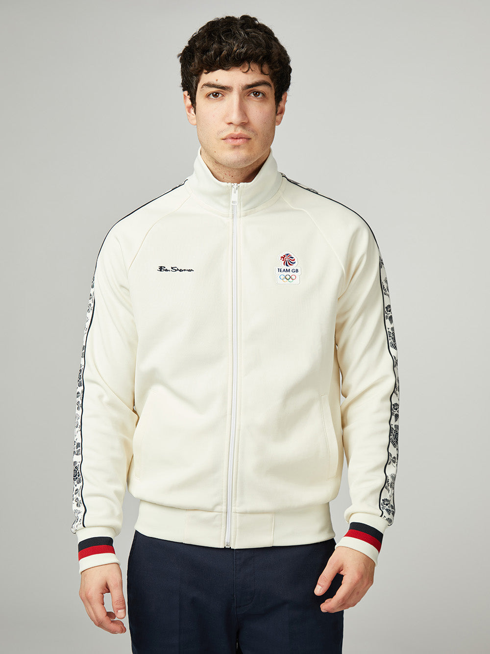 Chamarras Ben Sherman Team GB Taped Track Top Blancos | 8436WAYNV