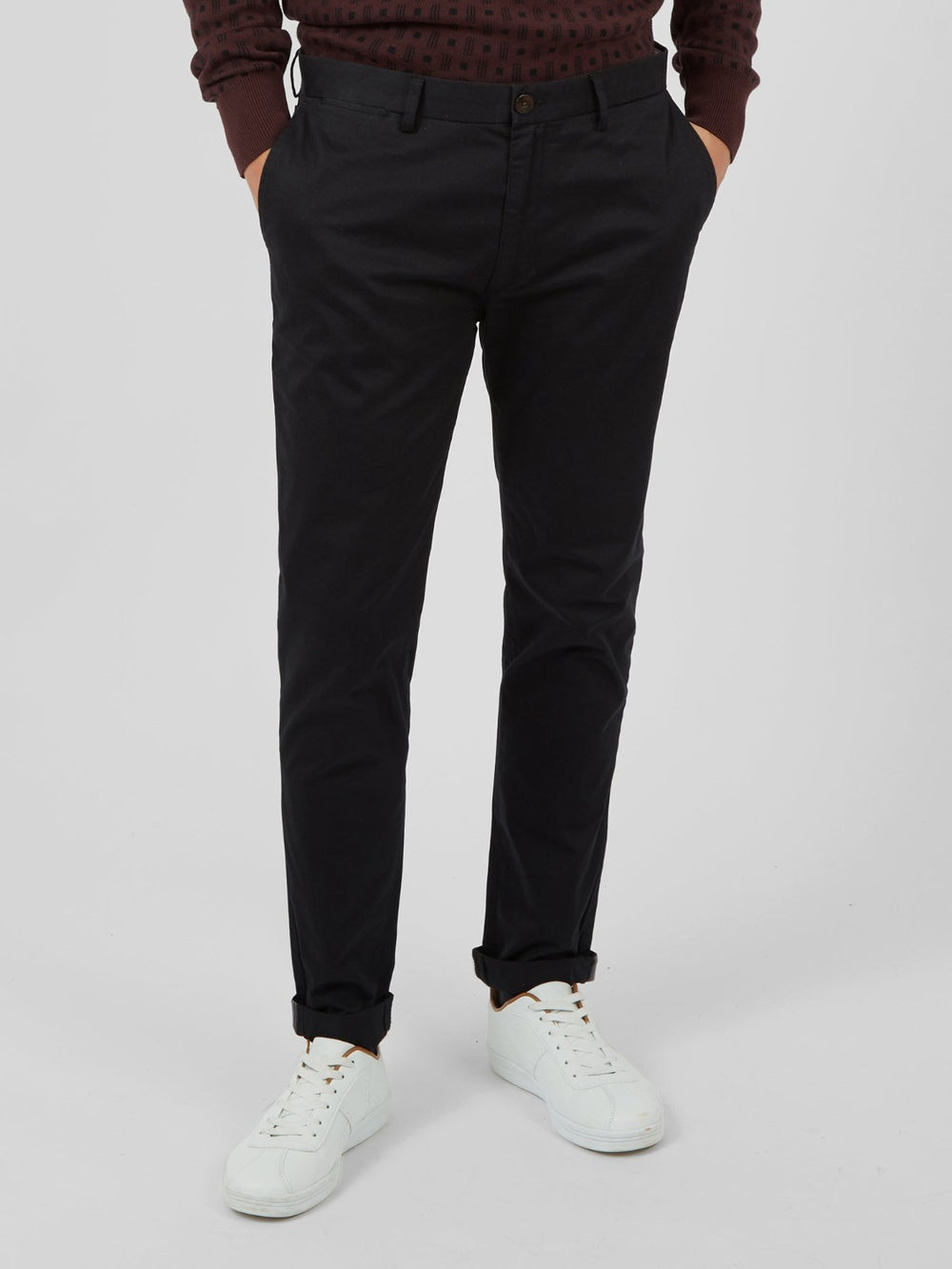 Pantalon Ben Sherman Signature Skinny Stretch Chino Negros | 4069JECHS