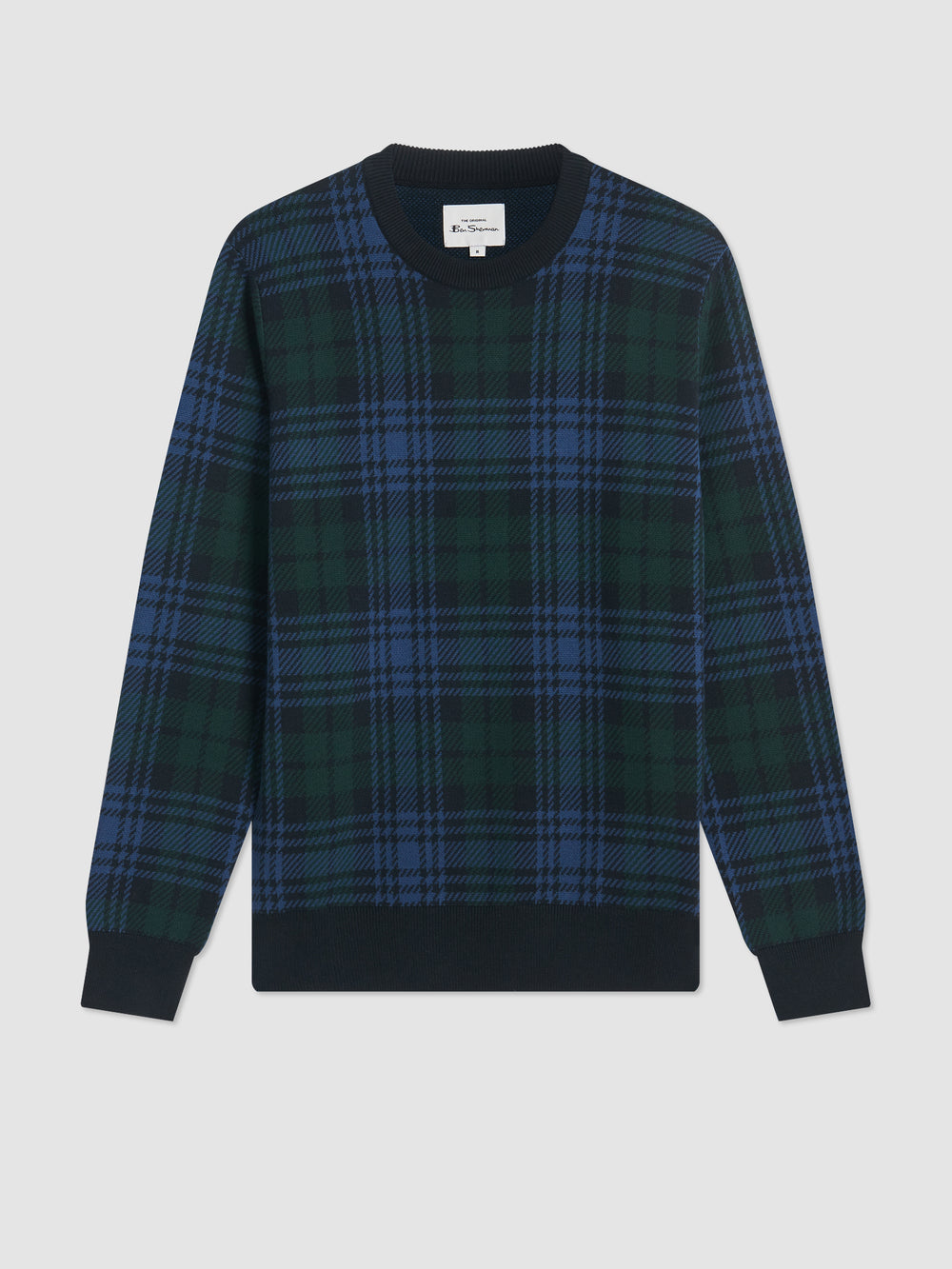 Prendas De Punto Ben Sherman Blackwatch Check Crewneck Negros | 0687ETWQG