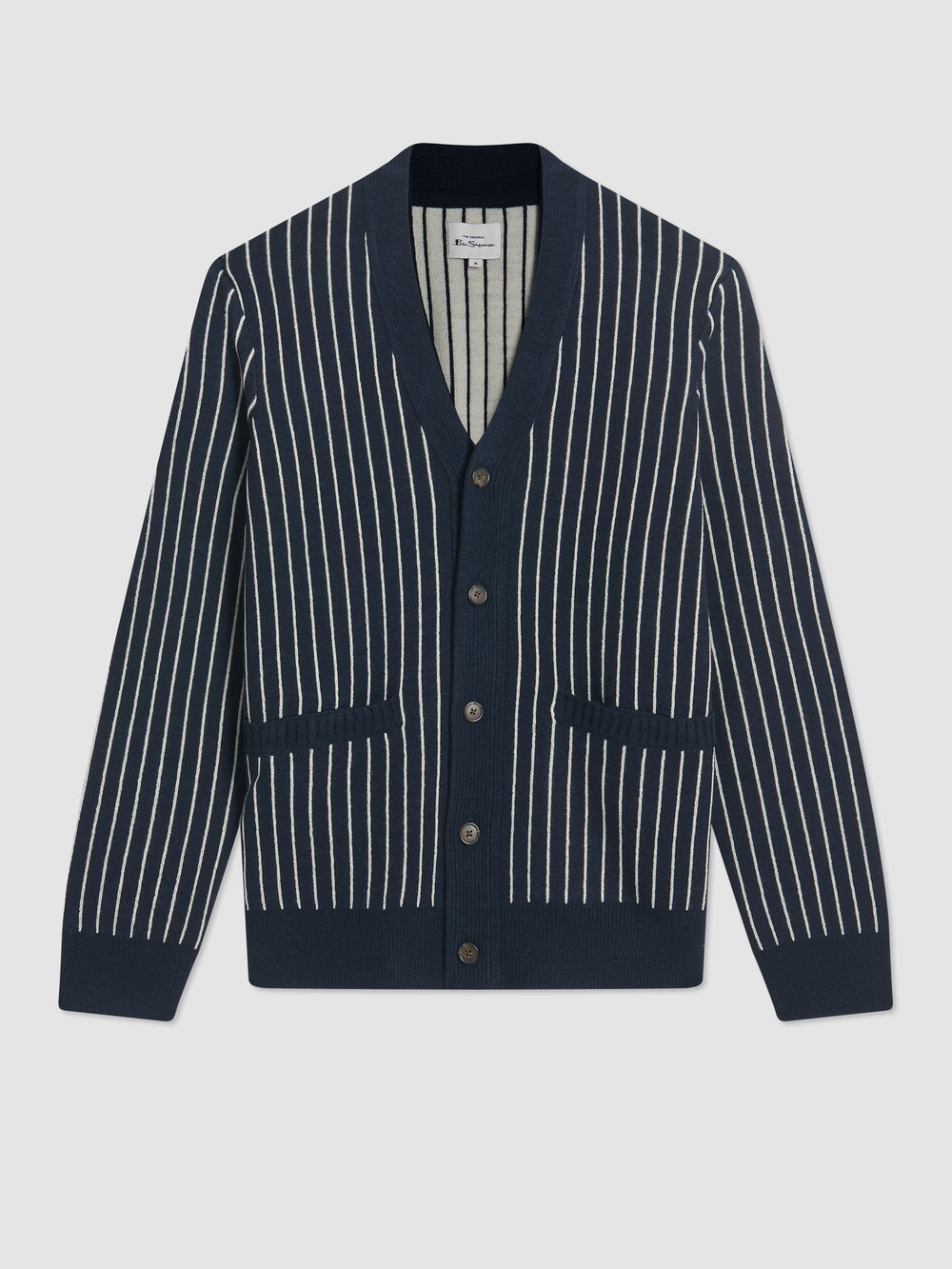 Prendas De Punto Ben Sherman Jacquard Stripe Cardigan Azul Marino | 9746IGFZB