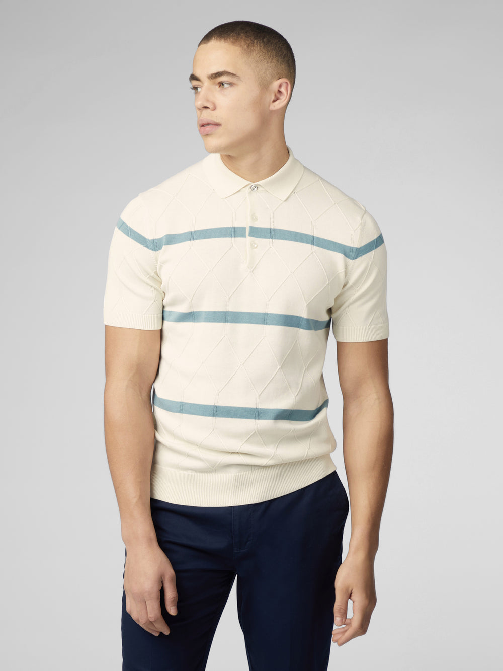 Prendas De Punto Ben Sherman Signature Argyle Stripe Polo Blancos | 0821CHBRI