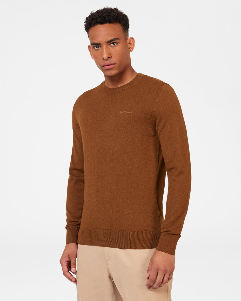 Prendas De Punto Ben Sherman Signature Merino Crewneck Marrom | 3741VPTRB