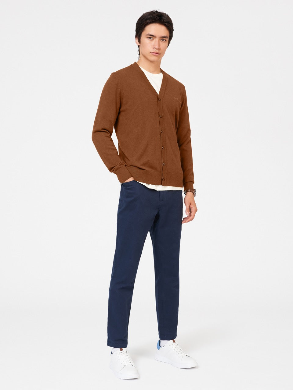 Prendas De Punto Ben Sherman Signature Merino Cardigan Marrom | 8345AWGBD