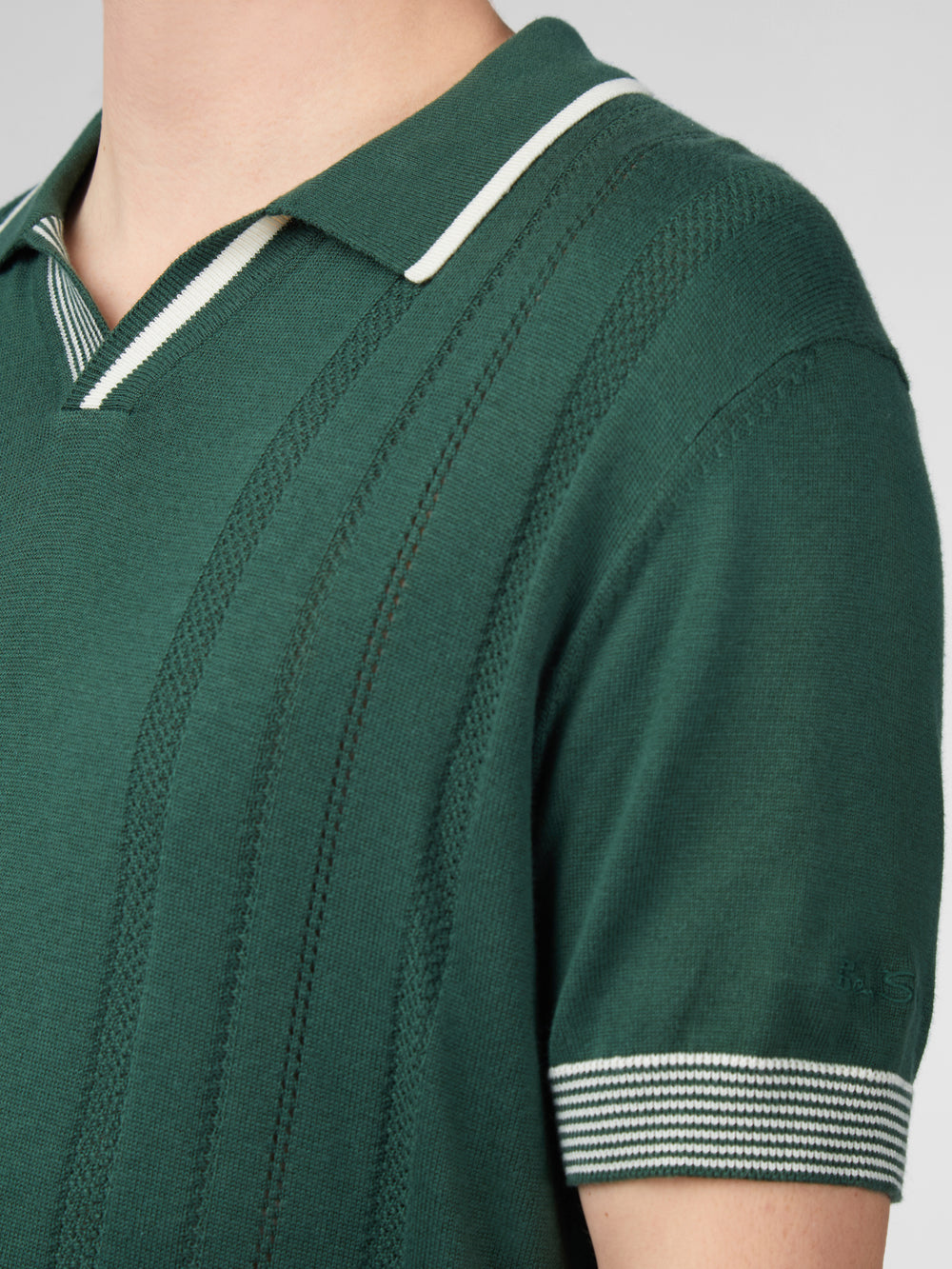 Prendas De Punto Ben Sherman Signature Open Neck Polo Verdes | 2645WSTAO