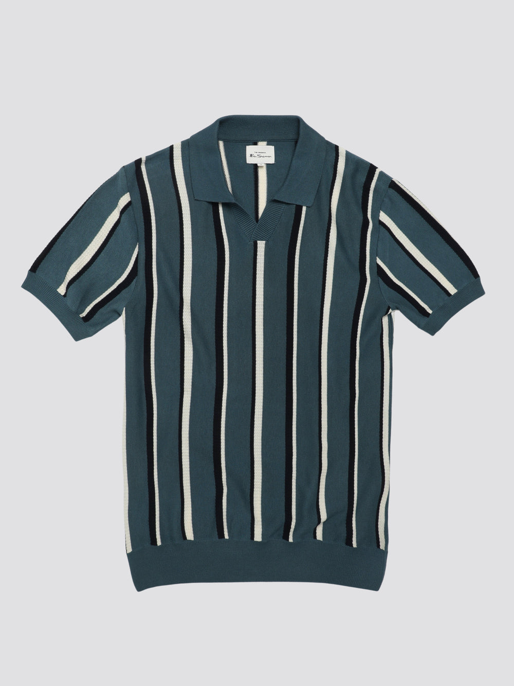 Prendas De Punto Ben Sherman Signature Vertical Stripe Open Neck Polo Turquesa | 3190KXWDI