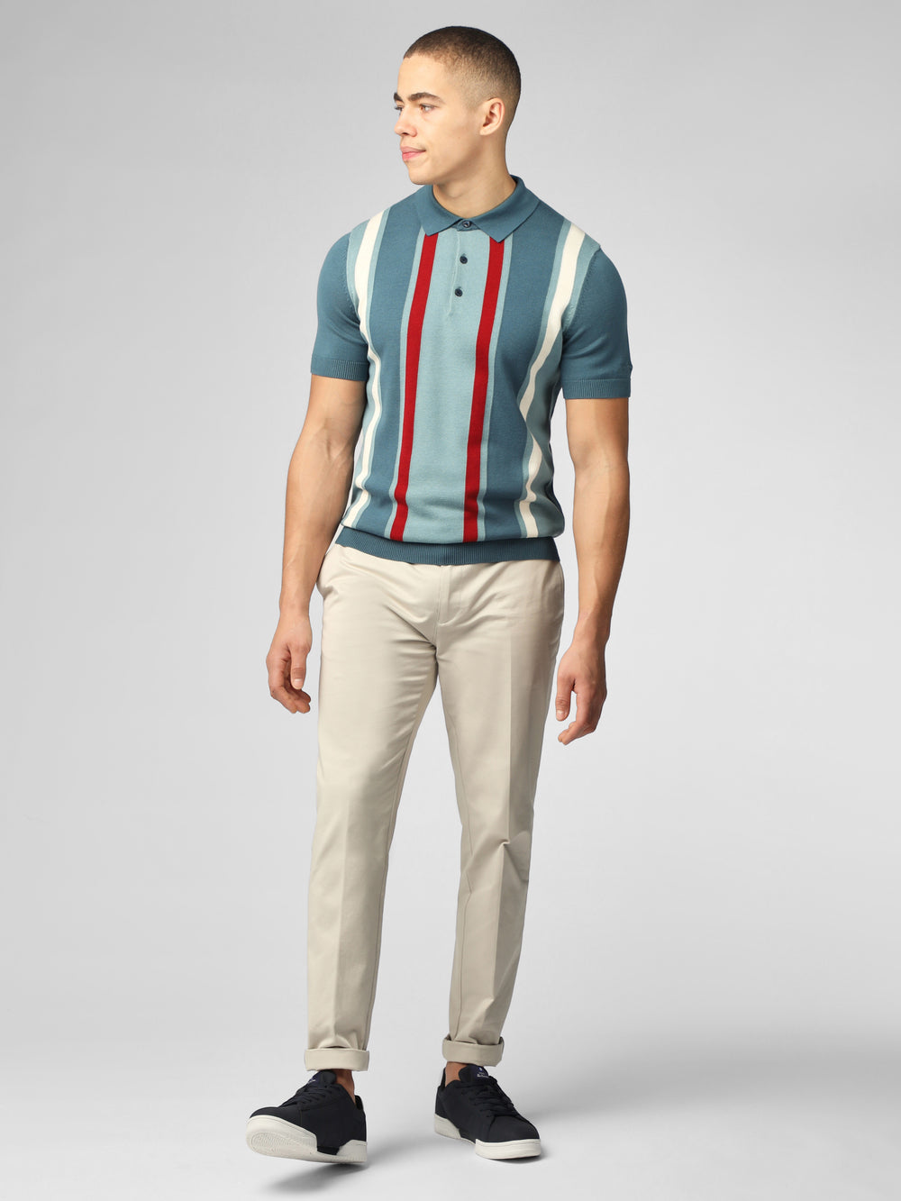 Prendas De Punto Ben Sherman Signature Vertical Stripe Polo Turquesa | 3697CIPFE