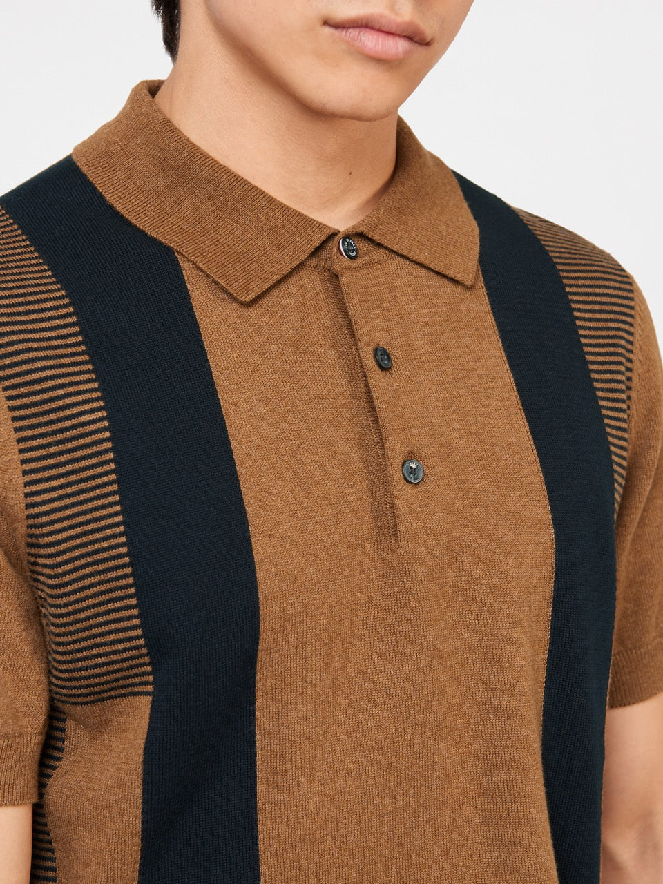 Suéteres De Cuello Polo Ben Sherman Intarsia Stripe Marrom | 7230XSPTJ